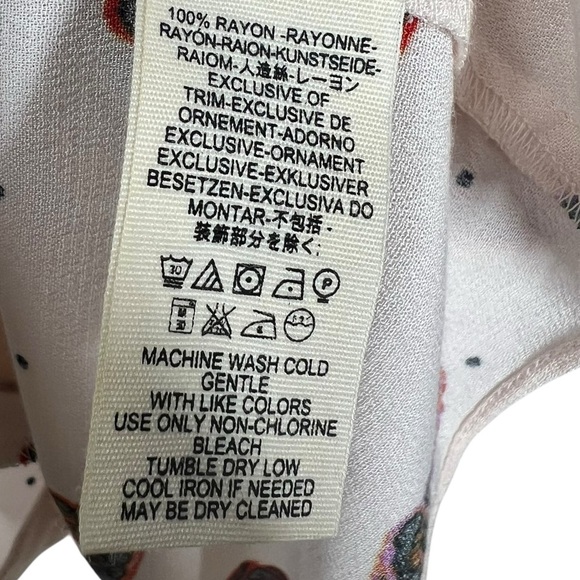 FREE PEOPLE Sweet Life Mini Dress Floral Button Down Flare Sleeve Size Medium - Picture 6 of 11